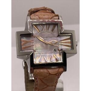 Locman Italy Womens Pink Abalone Style Watch Works New Battery